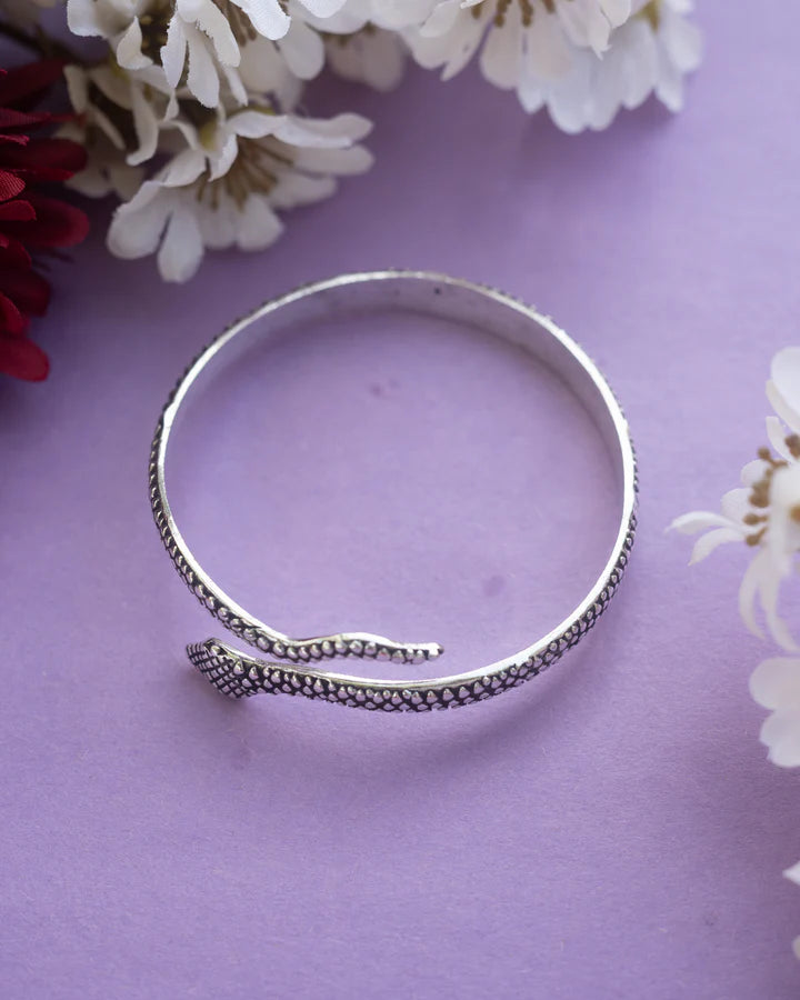 Snake Serpentine Silver Gold Design Cuff Bracelets