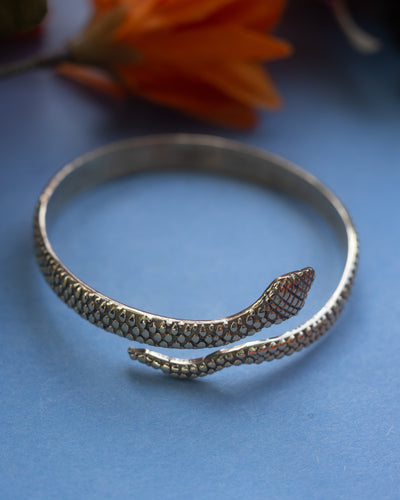 Snake Serpentine Silver Gold Design Cuff Bracelets