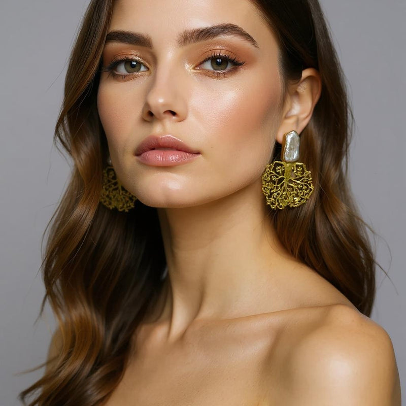Baroque Pearl Tree Statement Stud