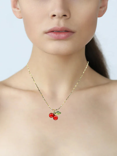 Cherry Charm Pendant Necklace