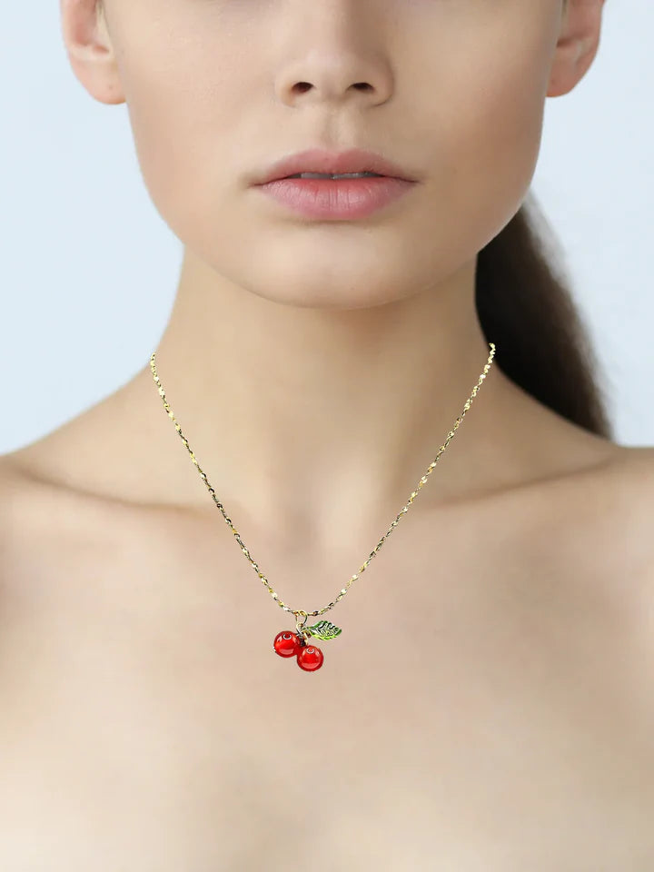 Cherry Charm Pendant Necklace