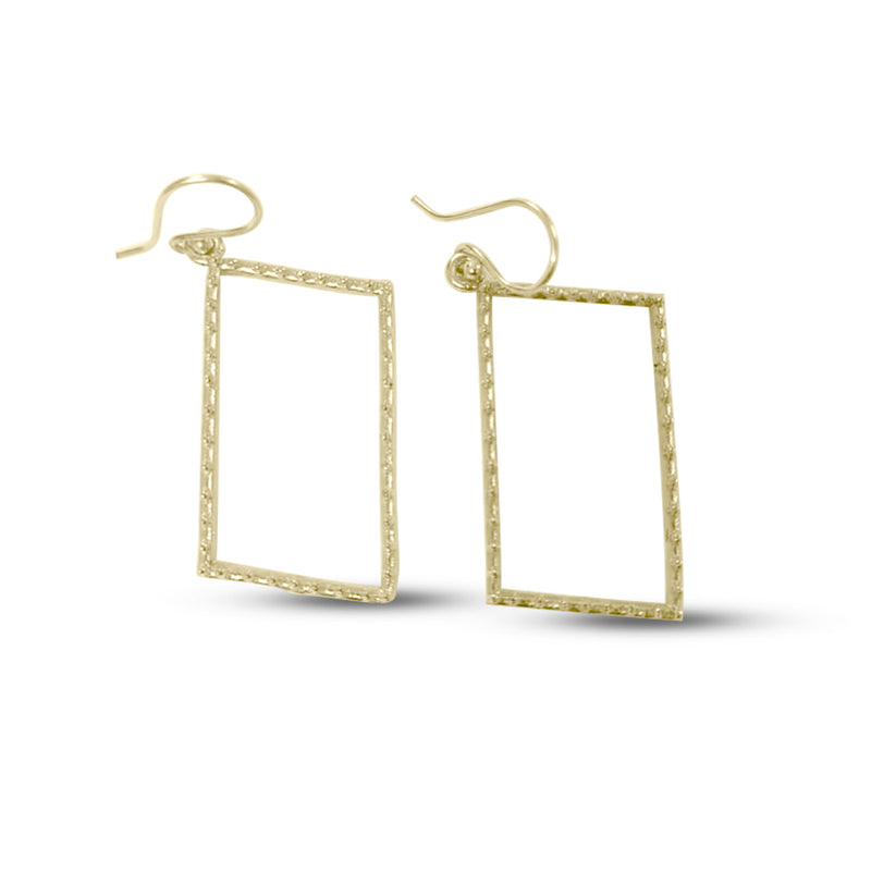 Gold Plated Rectangular Beaded Style Dangle & Drop Earrings