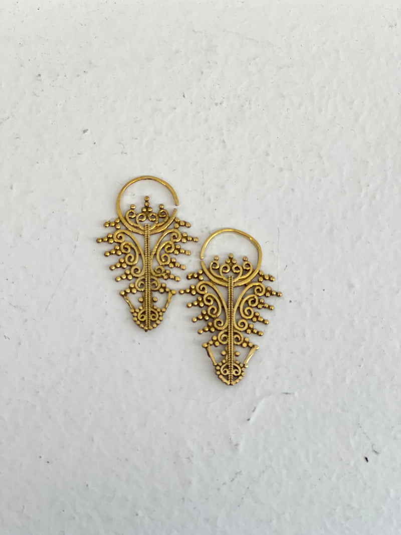 Gold Plated Devrali Tribal Hoop Earrings