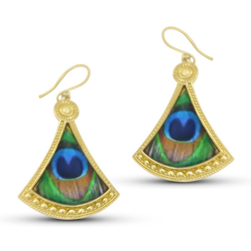 Gold Peacock Drop & Dangle Earrings