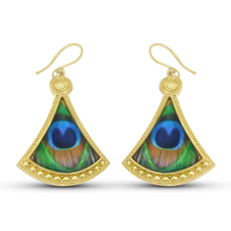 Gold Peacock Drop & Dangle Earrings