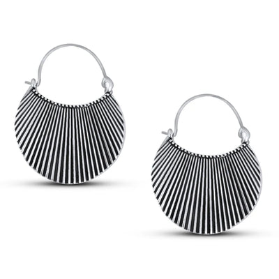 Scallop Shell Shaped Statement Hoop Earrings