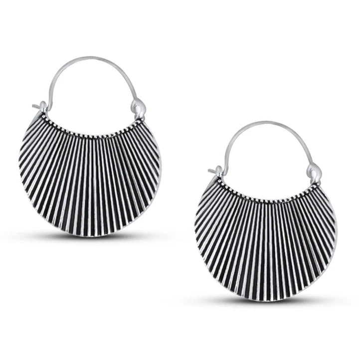 Scallop Shell Shaped Statement Hoop Earrings