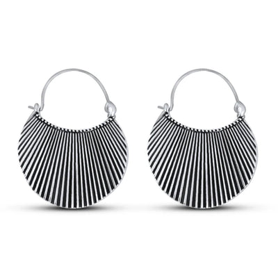 Scallop Shell Shaped Statement Hoop Earrings