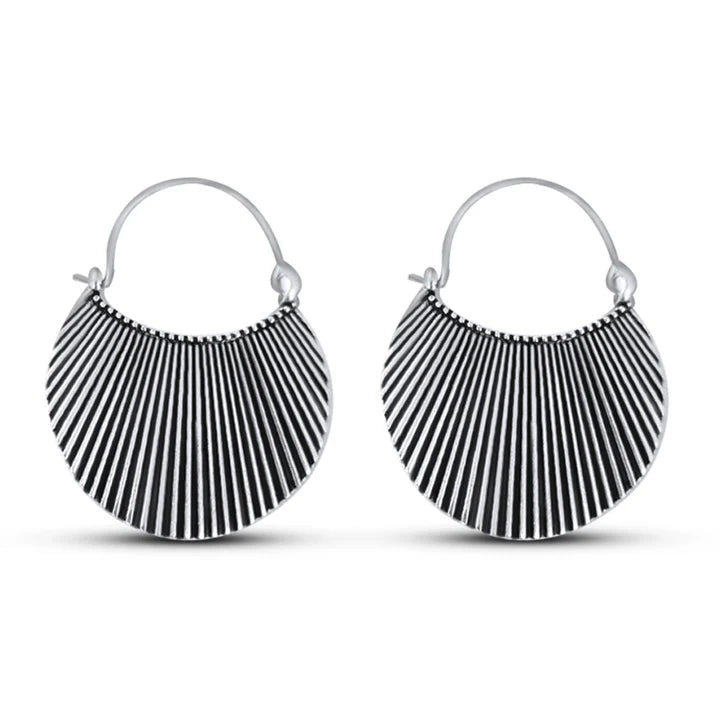 Scallop Shell Shaped Statement Hoop Earrings
