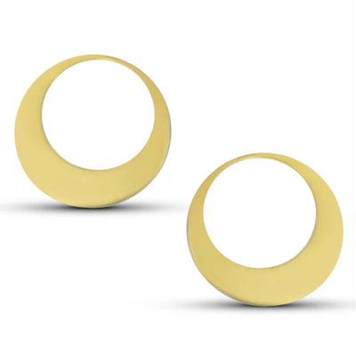 Full Moon Gold Metal Hoop Earrings