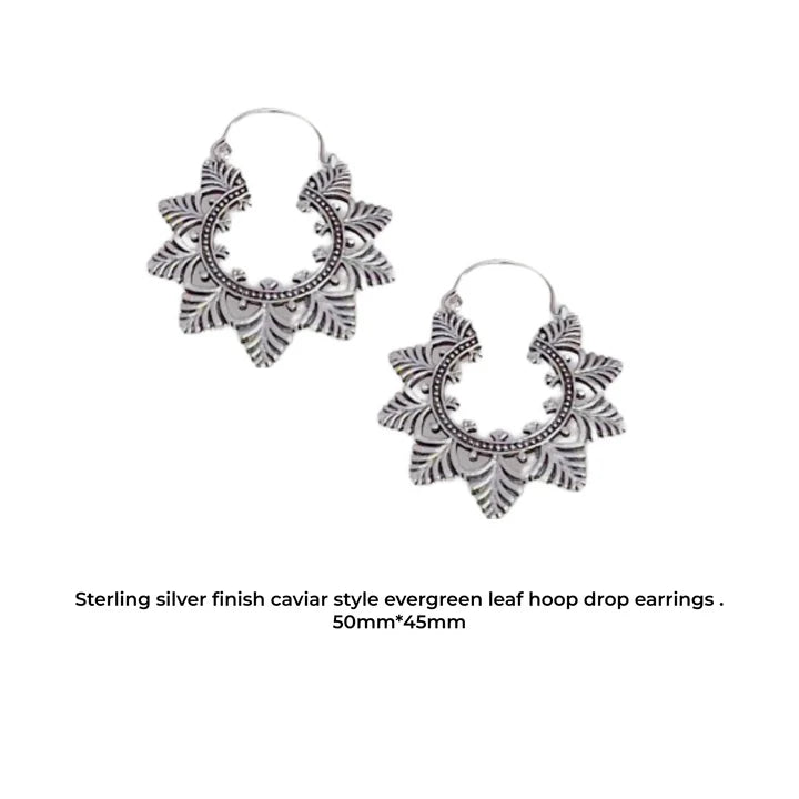 Evergreen Creole Leaf Gold Hoop Earrings