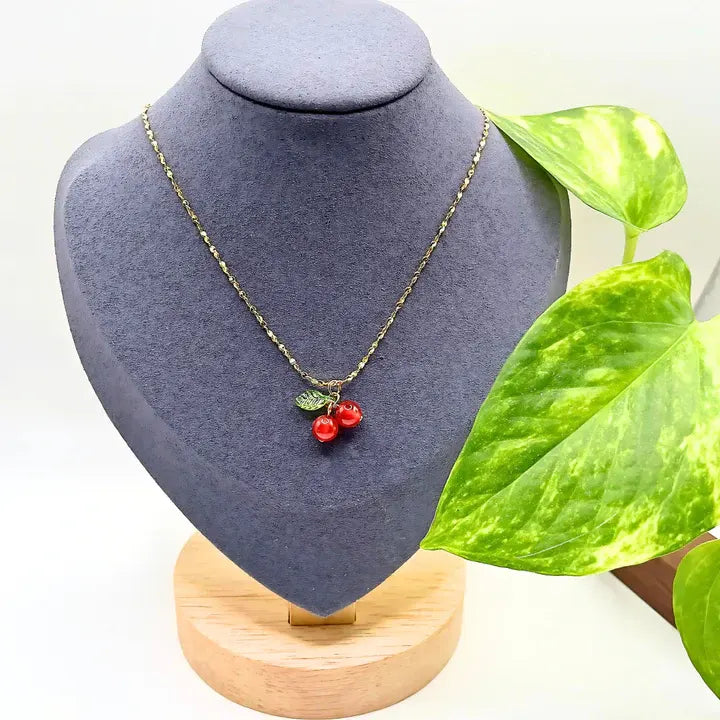 Cherry Charm Pendant Necklace