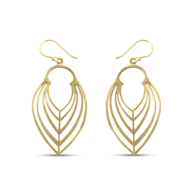 Bohemian Minimalist Gold Tone Leaf Earrings