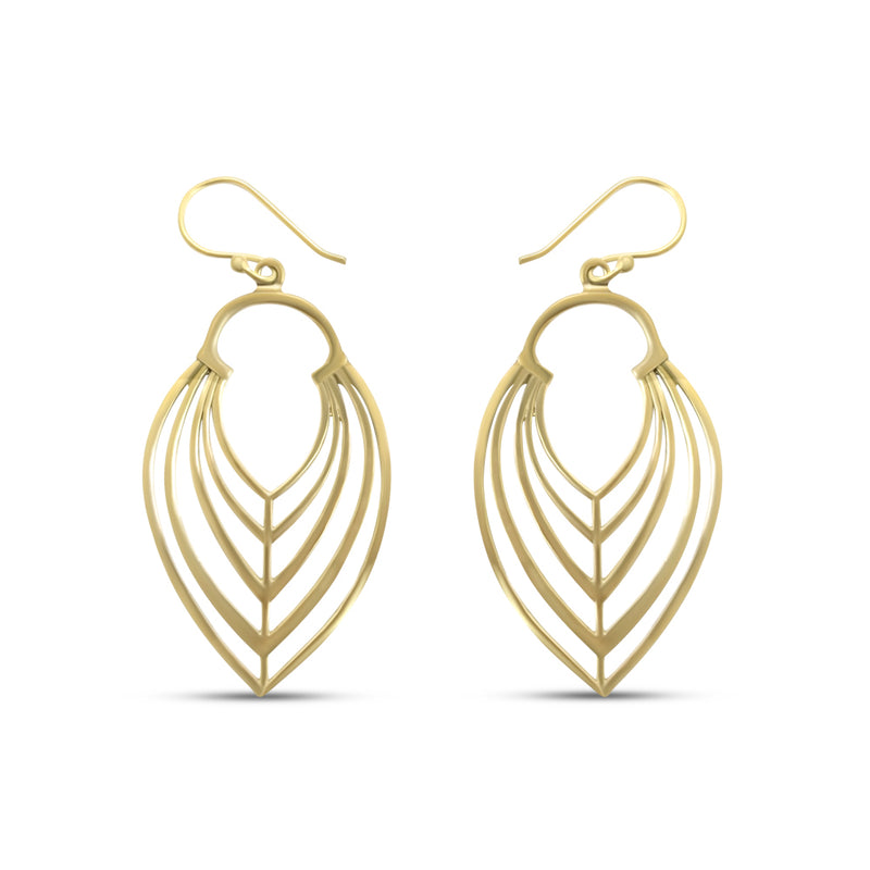 Gold Tone Leaf Earrings with a bohemian minimalist style, radiating warmth and capturing the beauty of nature’s charm.