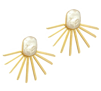 Cheri Studs with baroque pearls and spike details, a perfect blend of elegance and edge for a bold statement look.