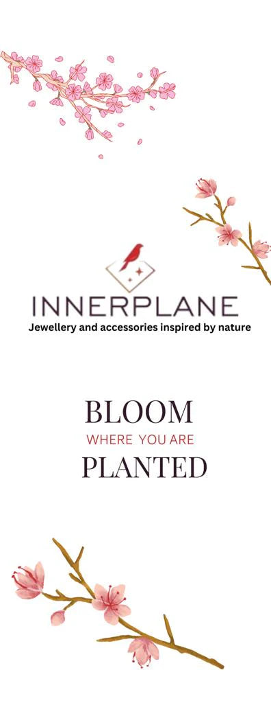 Innerplane Bloom collection card displayed with floral jewelry theme.